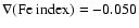 $\nabla({\rm Fe ~index}) = -0.050$