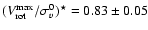 $(V_{\rm rot}^{\rm max}/\sigma_{v}^{0})^{\star} = 0.83 \pm 0.05$