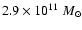 $2.9 \times 10^{11}~M_{\odot}$