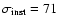 $\sigma_{\rm inst} = 71$