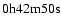 $0{\rm h}42{\rm m}50{\rm s}$