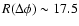 $R(\Delta\phi)\sim 17.5$