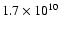 $1.7 \times 10^{10}$