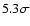 $5.3\sigma$
