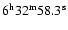 $6^{{\rm h}}32^{{\rm m}}58.3^{{\rm s}}$