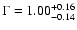 $\Gamma=1.00_{-0.14}^{+0.16}$