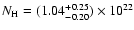 $N_{\rm H}=(1.04_{-0.20}^{+0.25})\times 10^{22}$