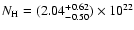 $N_{\rm H}=(2.04_{-0.50}^{+0.62})\times 10^{22}$