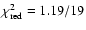 $\chi^2_{\rm red}=1.19/19$