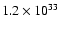 $1.2 \times 10^{33}$