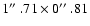 $1\hbox{$^{\prime\prime}$ }.71 \times 0\hbox{$^{\prime\prime}$ }.81$