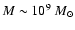 $M\sim10^9~M_{\odot}$