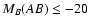 $M_{B}(AB)\leq -20$