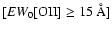 $[EW_{0}[{\rm OII}] \geq 15~\AA]$