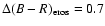 $\Delta(B-R)_{\rm eros}=0.7$