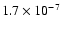 $1.7\times 10^{-7}$