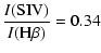 $\displaystyle \frac{I({\rm SIV})}{I({\rm H\beta})} = 0.34$