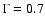 $\Gamma=0.7$