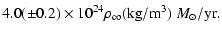 $\displaystyle 4.0(\pm 0.2)\times 10^{24}\rho _\infty ({\rm kg/m^3}) {\ M_\odot /\rm yr}.$