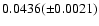 $0.0436(\pm 0.0021)$