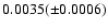 $0.0035(\pm 0.0006)$