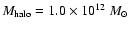 $M_{\rm halo}=1.0\times 10^{12}\ {M}_\odot $