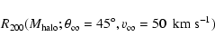 \begin{displaymath}R_{200}(M_{\rm halo}; \theta _\infty =45^\circ, v_\infty=50\ {\rm ~km~s^{-1}})
\end{displaymath}