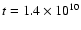 $t=1.4\times 10^{10}$