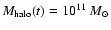 $M_{\rm halo}(t)=10^{11}~M_\odot $