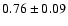 $0.76\pm 0.09$