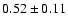 $0.52\pm 0.11$