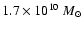 $1.7\times 10^{10}~M_\odot$