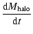 $\displaystyle \frac{{\rm d}M_{\rm halo}}{{\rm d}t}$
