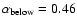 $\alpha_{\rm below} = 0.46$