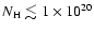 $N_{\rm H} \lesssim 1\times10^{20}$