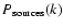 $P_{\rm sources} (k)$