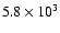 $5.8\times 10^3$