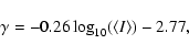 \begin{displaymath}
\gamma = -0.26 \log_{10}(\langle I\rangle) - 2.77,
\end{displaymath}