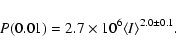 \begin{displaymath}
P(0.01) = 2.7\times 10^6 \langle I\rangle^{2.0\pm0.1}.
\end{displaymath}