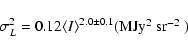 \begin{displaymath}
\sigma_L^2 = 0.12\langle I\rangle^{2.0\pm0.1} \mbox{(MJy$^2$\space sr$^{-2}$ )}
\end{displaymath}