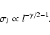 \begin{displaymath}
\sigma_l \propto l^{-\gamma/2-1}.
\end{displaymath}