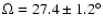 $\Omega =27.4\pm 1.2^\circ $