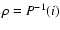 $\rho=P^{-1}(i)$