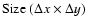 ${\rm Size}~ (\Delta x \times \Delta y)$