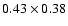 $0.43\times0.38$