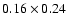 $0.16\times0.24$