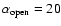 $\alpha_{\rm open}=20$