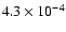 $4.3\times 10^{-4}$