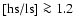${\rm [hs/ls]}\ga1.2$