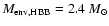 $M_{\rm env,HBB}=2.4~M_{\odot}$